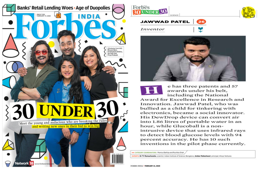Forbes 30 under 30 - Jawwad Patel