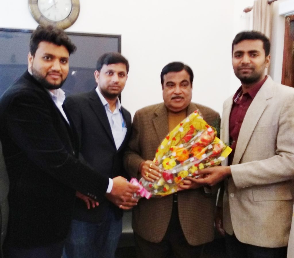 Jawwad Patel with with Nitinji Gadkari  Central Minister of Road Transport and Highways of India