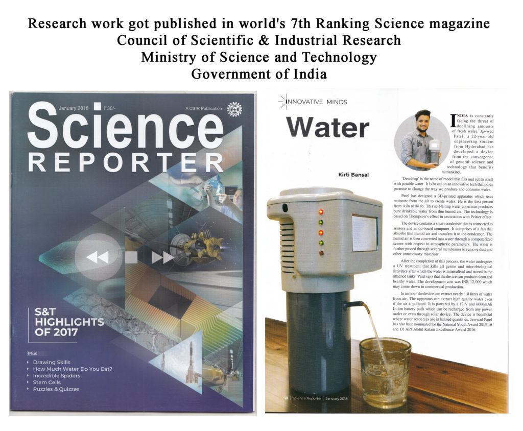 Science Reporter - Jawwad Patel - Dewdrop